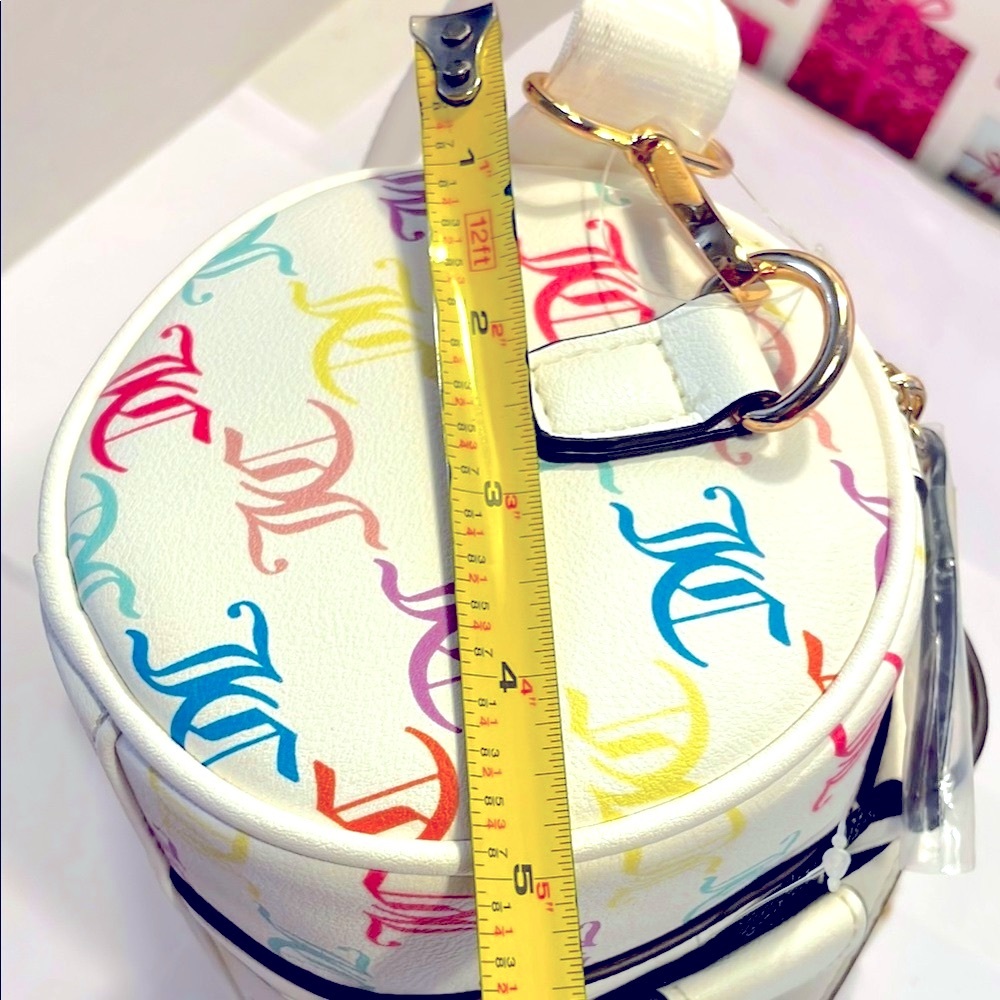 NWT Juicy Couture Multicolor Monogram White Top Handle Crossbody Bags - Picture 12 of 15